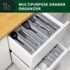 imageROYAL CRAFT WOOD Luxury Bamboo Kitchen Drawer Organizer  Silverware Organizer  Utensil Holder and Cutlery Tray with Grooved Drawer Dividers for Flatware and Kitchen Utensils 9 Slot BlackGray