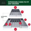imageROYAL CRAFT WOOD Luxury Bamboo Kitchen Drawer Organizer  Silverware Organizer  Utensil Holder and Cutlery Tray with Grooved Drawer Dividers for Flatware and Kitchen Utensils 7 SlotGray