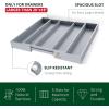 imageROYAL CRAFT WOOD Luxury Bamboo Kitchen Drawer Organizer  Silverware Organizer  Utensil Holder and Cutlery Tray with Grooved Drawer Dividers for Flatware and Kitchen Utensils 9 Slot BlackGray