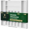 imageROYAL CRAFT WOOD Luxury Bamboo Kitchen Drawer Organizer  Silverware Organizer  Utensil Holder and Cutlery Tray with Grooved Drawer Dividers for Flatware and Kitchen Utensils 7 SlotWhite