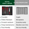 imageROYAL CRAFT WOOD Luxury Bamboo Kitchen Drawer Organizer  Silverware Organizer  Utensil Holder and Cutlery Tray with Grooved Drawer Dividers for Flatware and Kitchen Utensils 9 Slot BlackBlack