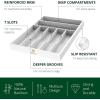 imageROYAL CRAFT WOOD Luxury Bamboo Kitchen Drawer Organizer  Silverware Organizer  Utensil Holder and Cutlery Tray with Grooved Drawer Dividers for Flatware and Kitchen Utensils 7 SlotWhite