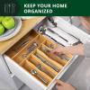 imageROYAL CRAFT WOOD Luxury Bamboo Kitchen Drawer Organizer  Silverware Organizer  Utensil Holder and Cutlery Tray with Grooved Drawer Dividers for Flatware and Kitchen Utensils 7 SlotNatural