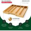 imageROYAL CRAFT WOOD Luxury Bamboo Kitchen Drawer Organizer  Silverware and Utensil Organizer 9 and 5 Slot