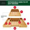 imageROYAL CRAFT WOOD Luxury Bamboo Kitchen Drawer Organizer  Silverware and Utensil Organizer 9 and 5 Slot
