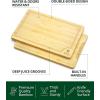 imageWooden Cutting Boards for Kitchen Meal Prep ampamp Serving  Bamboo Wood Cutting Board Set  Charcuterie ampamp Chopping Butcher Block for Meat  Kitchen Gadgets GiftNatural