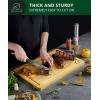 imageWooden Cutting Boards for Kitchen Meal Prep ampamp Serving  Bamboo Wood Cutting Board Set  Charcuterie ampamp Chopping Butcher Block for Meat  Kitchen Gadgets GiftNatural