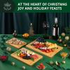imageWooden Cutting Boards for Kitchen Meal Prep ampamp Serving  Bamboo Wood Cutting Board Set  Charcuterie ampamp Chopping Butcher Block for Meat  Kitchen Gadgets GiftNatural