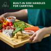 imageWooden Cutting Boards for Kitchen Meal Prep ampamp Serving  Bamboo Wood Cutting Board Set  Charcuterie ampamp Chopping Butcher Block for Meat  Kitchen Gadgets GiftNatural