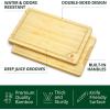 imageWooden Cutting Boards for Kitchen Meal Prep ampamp Serving  Bamboo Wood Cutting Board Set  Charcuterie ampamp Chopping Butcher Block for Meat  Kitchen Gadgets GiftNatural