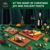 imageWooden Cutting Boards for Kitchen Meal Prep ampamp Serving  Bamboo Wood Cutting Board Set  Charcuterie ampamp Chopping Butcher Block for Meat  Kitchen Gadgets GiftBrown