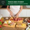 imageWooden Cutting Boards for Kitchen Meal Prep ampamp Serving  Bamboo Wood Cutting Board Set  Charcuterie ampamp Chopping Butcher Block for Meat  Kitchen Gadgets GiftNatural