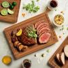 imageWooden Cutting Boards for Kitchen Meal Prep ampamp Serving  Bamboo Wood Cutting Board Set  Charcuterie ampamp Chopping Butcher Block for Meat  Kitchen Gadgets GiftBrown
