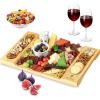 imageROYAL CRAFT WOOD Charcuterie and Cheese Board  Large Bamboo Cheese Board  Serving Tray Platter  House Warming Gifts New Home Gifts for Dad Fathers Day Dad Gifts from Daughter Son Wife  155quotx10quotRectangular 155 x 10