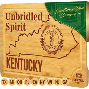 imageBamboo State Cutting Board for Kitchen  New York Cheese Board Charcuterie Platter ampamp Serving Tray 15quot x 10quotKentucky