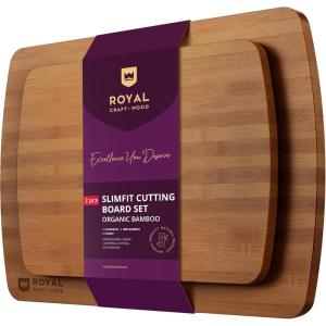 imageWooden Cutting Boards for Kitchen Meal Prep ampamp Serving  Bamboo Wood Cutting Board Set  Charcuterie ampamp Chopping Butcher Block for Meat  Kitchen Gadgets GiftBrown