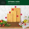 imageROYAL CRAFT WOOD Bamboo Cutting Board Set with Juice Groove 3 Pieces and Cutting Board Organizer