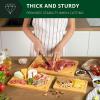 imageROYAL CRAFT WOOD Bamboo Cutting Board Set with Juice Groove 3 Pieces and Cutting Board Organizer