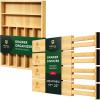 imageROYAL CRAFT WOOD Adjustable Bamboo Drawer Dividers Organizers 1722quot  Bamboo Kitchen Drawer Organizer 7 Slot