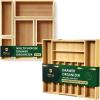 imageROYAL CRAFT WOOD Luxury Bamboo Kitchen Drawer Organizer and Storage Box 5pcs Bundle