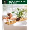 imageNonFoldable Bathtub Tray Caddy for Tub Bamboo Bath Shelf Premium Wood Bath Table Expandable Bathtub ampamp Bathroom Accessories New Home Gifts for Mom Housewarming Anniversary