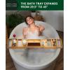 imageNonFoldable Bathtub Tray Caddy for Tub Bamboo Bath Shelf Premium Wood Bath Table Expandable Bathtub ampamp Bathroom Accessories New Home Gifts for Mom Housewarming Anniversary