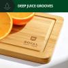 imageROYAL CRAFT WOOD Cutting Boards for Kitchen  Wooden Cutting Board for Meal Prep ampamp Serving NonToxic Bamboo Chopping Board Carbonized Bamboo Durable Charcuterie ampamp Lightweight Serving Boards 2 pcsNatural