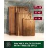 imageROYAL CRAFT WOOD Acacia Wood Cutting Boards Set of 3  Premium Wooden Cutting Boards for Kitchen Meal Prep ampamp Serving  Charcuterie ampamp Chopping Butcher Block for Meat with Deep Juice Groove Side HandlesAcacia Wood