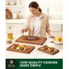 imageROYAL CRAFT WOOD Acacia Wood Cutting Boards Set of 3  Premium Wooden Cutting Boards for Kitchen Meal Prep ampamp Serving  Charcuterie ampamp Chopping Butcher Block for Meat with Deep Juice Groove Side HandlesCarbonized Bamboo