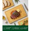 imageROYAL CRAFT WOOD Acacia Wood Cutting Boards Set of 3  Premium Wooden Cutting Boards for Kitchen Meal Prep ampamp Serving  Charcuterie ampamp Chopping Butcher Block for Meat with Deep Juice Groove Side HandlesBamboo