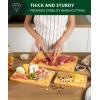 imageROYAL CRAFT WOOD Acacia Wood Cutting Boards Set of 3  Premium Wooden Cutting Boards for Kitchen Meal Prep ampamp Serving  Charcuterie ampamp Chopping Butcher Block for Meat with Deep Juice Groove Side HandlesBamboo
