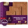 imageROYAL CRAFT WOOD Bamboo Cutting Board Set  3 Durable Wooden Cutting Boards for Kitchen Meal Prep Charcuterie ampamp Serving  Chopping ampamp Butcher Block with Juice Grooves  GiftReady Packaging ampamp Wood Wax