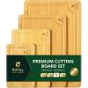 imageROYAL CRAFT WOOD Bamboo Cutting Board Gift Set  3Piece Reversible Wooden Boards with Deep Juice Groove ampamp Handles  Premium Charcuterie ampamp Butcher Blocks for Kitchen  Holiday GiftReady PackagingBamboo
