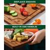 image:imageROYAL CRAFT WOOD Wooden Cutting Boards for Kitchen Meal Prep amp Serving  Bamboo Wood Cutting Board Set with Deep Juice Groove Side Handles  Charcuterie amp Chopping Butcher Block for Meat Set of 3Brown