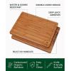 image:imageROYAL CRAFT WOOD Wooden Cutting Boards for Kitchen Meal Prep amp Serving  Bamboo Wood Cutting Board Set with Deep Juice Groove Side Handles  Charcuterie amp Chopping Butcher Block for Meat Set of 3Brown