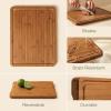 image:imageROYAL CRAFT WOOD Wooden Cutting Boards for Kitchen Meal Prep amp Serving  Bamboo Wood Cutting Board Set with Deep Juice Groove Side Handles  Charcuterie amp Chopping Butcher Block for Meat Set of 3Carbonized