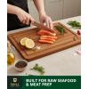 image:imageROYAL CRAFT WOOD Wooden Cutting Boards for Kitchen Meal Prep amp Serving  Bamboo Wood Cutting Board Set with Deep Juice Groove Side Handles  Charcuterie amp Chopping Butcher Block for Meat Set of 3Brown