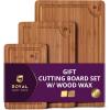 image:imageROYAL CRAFT WOOD Wooden Cutting Boards for Kitchen Meal Prep amp Serving  Bamboo Wood Cutting Board Set with Deep Juice Groove Side Handles  Charcuterie amp Chopping Butcher Block for Meat Set of 3Brown