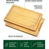 image:imageROYAL CRAFT WOOD Wooden Cutting Boards for Kitchen Meal Prep amp Serving  Bamboo Non Toxic Cutting Board Set with Deep Juice Groove Side Handles  Charcuterie amp Chopping Butcher Block for Meat 4 PcsNatural