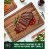 image:imageROYAL CRAFT WOOD Wooden Cutting Boards for Kitchen Meal Prep amp Serving  Bamboo Non Toxic Cutting Board Set with Deep Juice Groove Side Handles  Charcuterie amp Chopping Butcher Block for Meat 4 PcsDark Brown