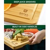 image:imageROYAL CRAFT WOOD Wooden Cutting Boards for Kitchen Meal Prep amp Serving  Bamboo Non Toxic Cutting Board Set with Deep Juice Groove Side Handles  Charcuterie amp Chopping Butcher Block for Meat 4 PcsNatural