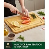 image:imageROYAL CRAFT WOOD Wooden Cutting Boards for Kitchen Meal Prep amp Serving  Bamboo Non Toxic Cutting Board Set with Deep Juice Groove Side Handles  Charcuterie amp Chopping Butcher Block for Meat 4 PcsNatural