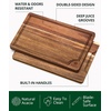image:imageROYAL CRAFT WOOD Wooden Cutting Boards for Kitchen Meal Prep amp Serving  Bamboo Non Toxic Cutting Board Set with Deep Juice Groove Side Handles  Charcuterie amp Chopping Butcher Block for Meat 4 PcsDark Brown