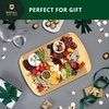 image:imageROYAL CRAFT WOOD Wooden Cutting Boards for Kitchen Meal Prep amp Serving  Bamboo Non Toxic Cutting Board Set with Deep Juice Groove Side Handles  Charcuterie amp Chopping Butcher Block for Meat 4 PcsTwoTone