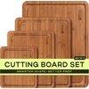 image:imageROYAL CRAFT WOOD Wooden Cutting Boards for Kitchen Meal Prep amp Serving  Bamboo Non Toxic Cutting Board Set with Deep Juice Groove Side Handles  Charcuterie amp Chopping Butcher Block for Meat 4 PcsCarbonized