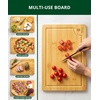 image:imageROYAL CRAFT WOOD Wooden Cutting Boards for Kitchen Meal Prep amp Serving  Bamboo Non Toxic Cutting Board Set with Deep Juice Groove Side Handles  Charcuterie amp Chopping Butcher Block for Meat 4 PcsNatural