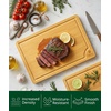 image:imageROYAL CRAFT WOOD Wooden Cutting Boards for Kitchen Meal Prep amp Serving  Bamboo Non Toxic Cutting Board Set with Deep Juice Groove Side Handles  Charcuterie amp Chopping Butcher Block for Meat 4 PcsNatural