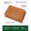 image:imageROYAL CRAFT WOOD Wooden Cutting Boards for Kitchen Meal Prep amp Serving  Bamboo Non Toxic Cutting Board Set with Deep Juice Groove Side Handles  Charcuterie amp Chopping Butcher Block for Meat 4 PcsBrown