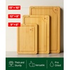 image:imageROYAL CRAFT WOOD Wooden Cutting Boards for Kitchen Meal Prep amp Serving  Bamboo Non Toxic Cutting Board Set with Deep Juice Groove Side Handles  Charcuterie amp Chopping Butcher Block for Meat 4 PcsNatural