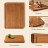 image:imageROYAL CRAFT WOOD Wooden Cutting Boards for Kitchen Meal Prep amp Serving  Bamboo Non Toxic Cutting Board Set with Deep Juice Groove Side Handles  Charcuterie amp Chopping Butcher Block for Meat 4 PcsCarbonized